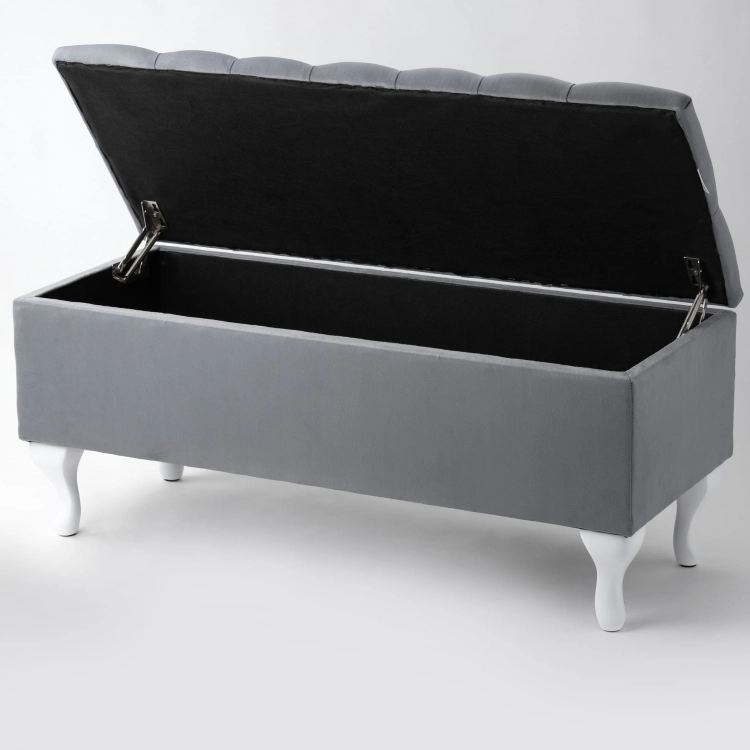 quilted storage chest with a seat for the hallway