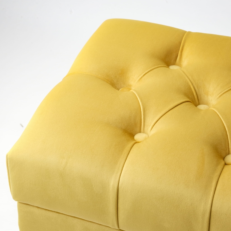 Honey quilted pouffe with storage compartment