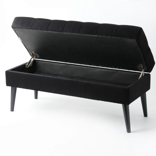 open bench with quilted seat