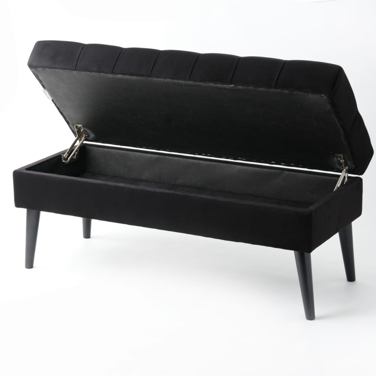 open bench with quilted seat