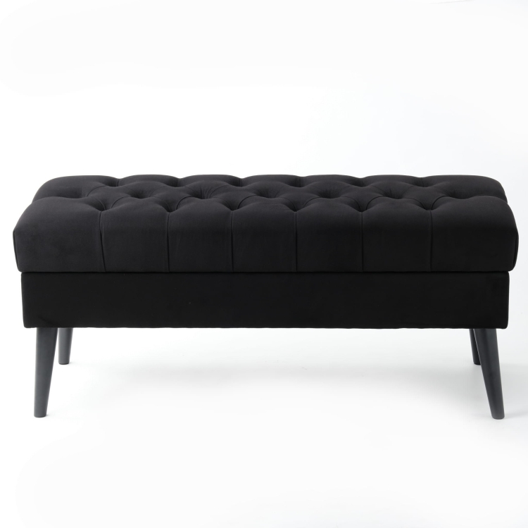 open bench with quilted seat