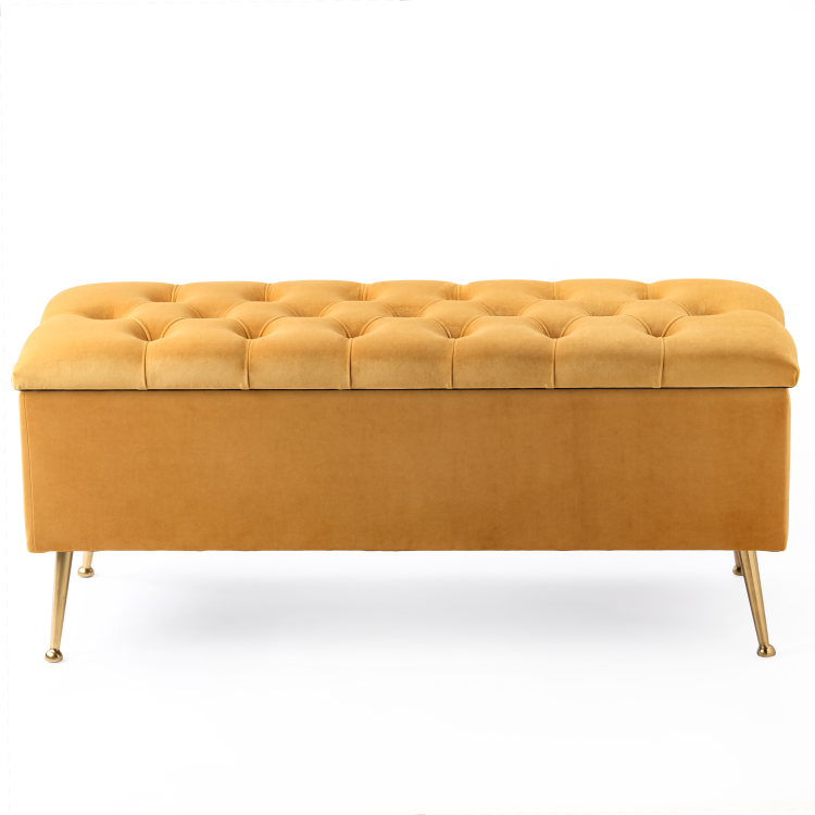 Large trunk in papaya colour, comfortable and functional for living room or room
