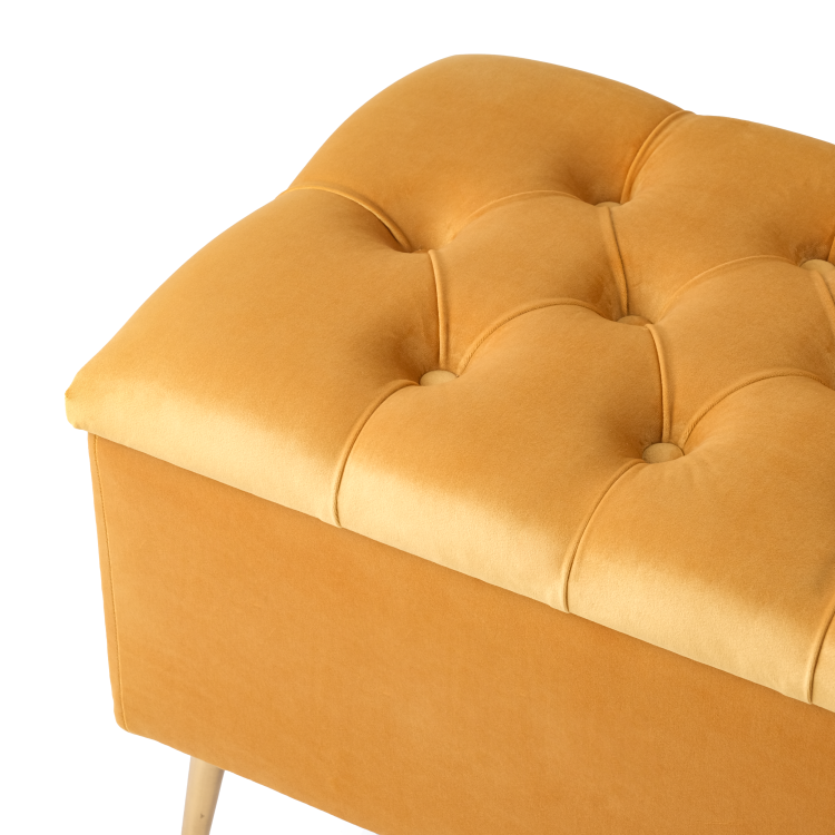A pouffe with storage and quilting, ideal for modern, colourful interiors