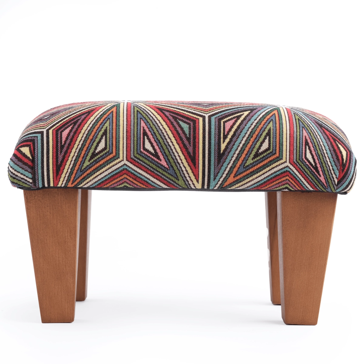 Comfortable armchair footrest in coloured upholstery, original design