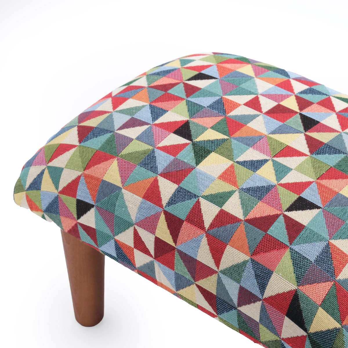 Comfortable armchair footrest with geometric design, decorative piece of furniture