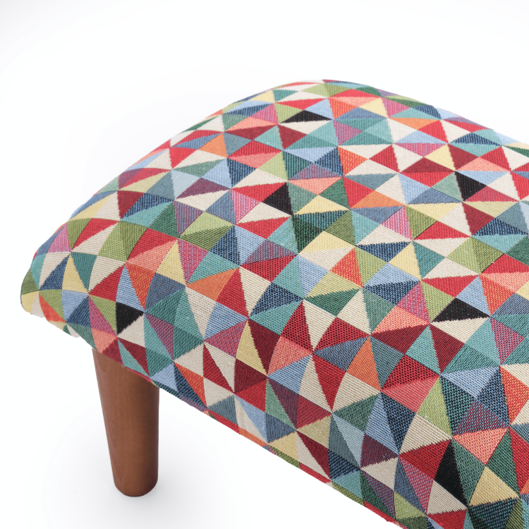 Comfortable armchair footrest with geometric design, decorative piece of furniture