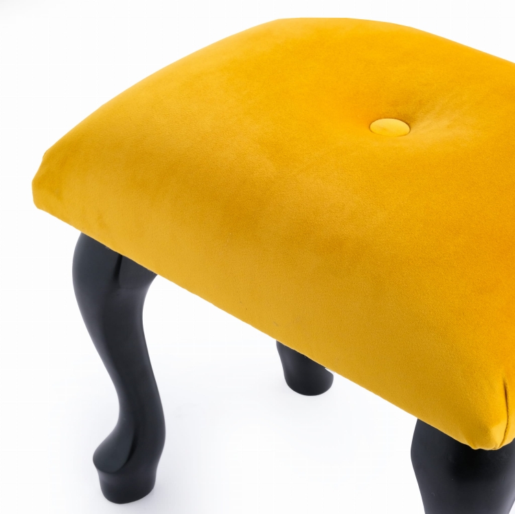 Quilted dressing table stool in papaya, stylish and comfortable