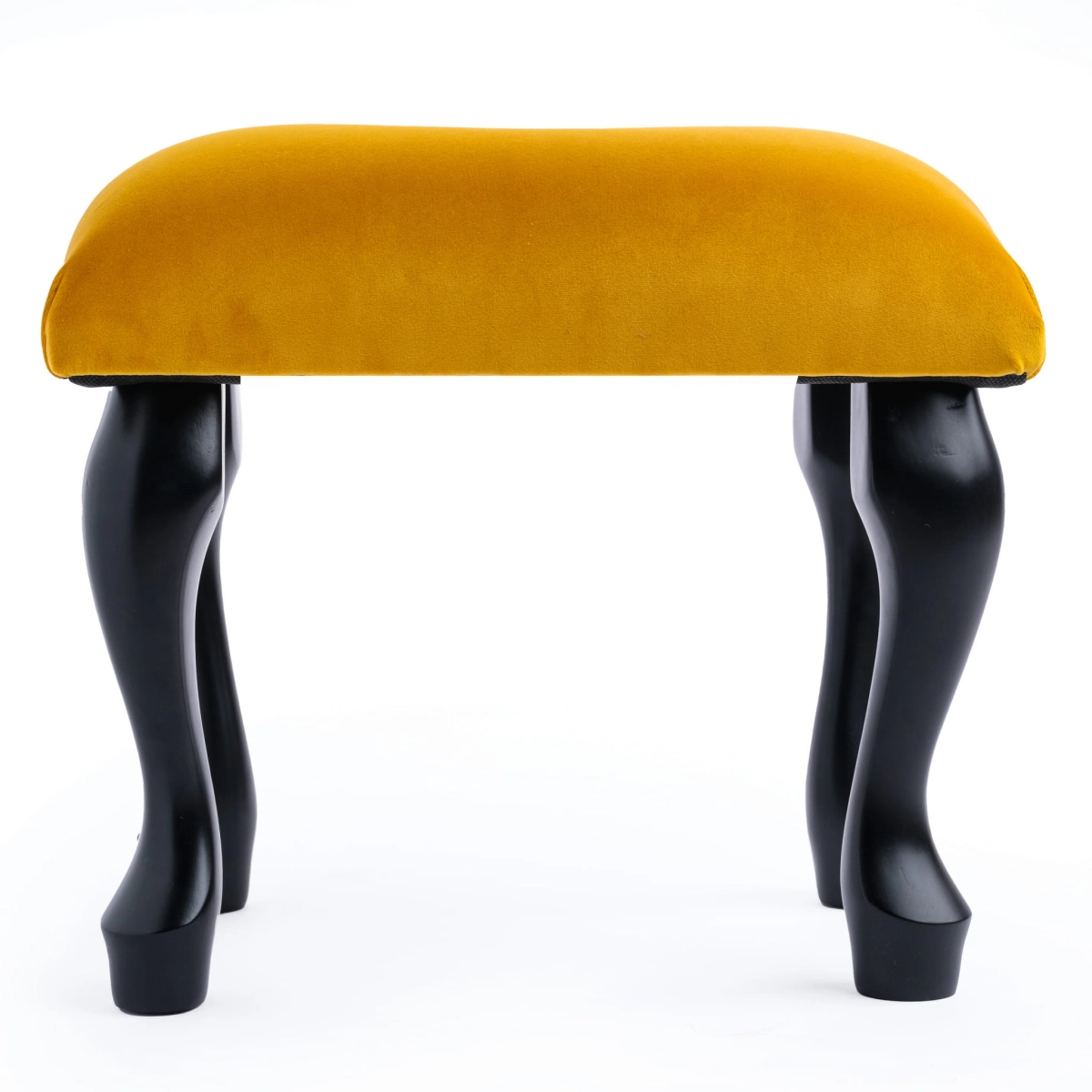 Quilted papaya stool for dressing table, a comfortable and decorative piece of furniture