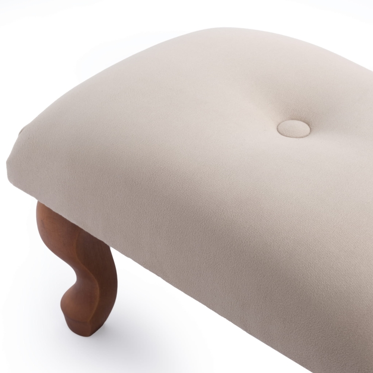 Modern quilted stool in latte colour, practical and aesthetically pleasing