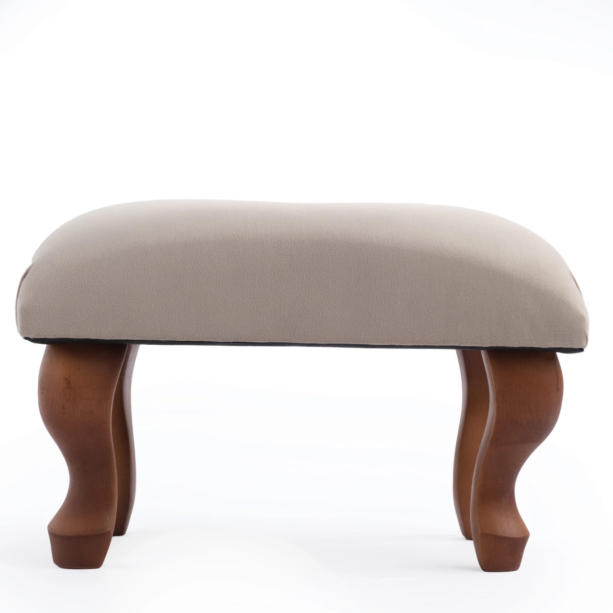 Latte quilted upholstered stool, a comfortable and elegant piece of furniture