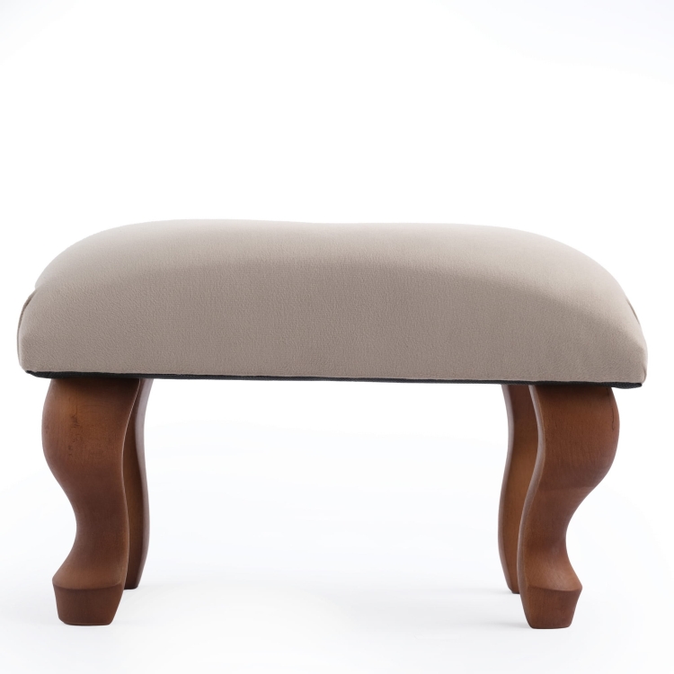 Latte quilted upholstered stool, a comfortable and elegant piece of furniture
