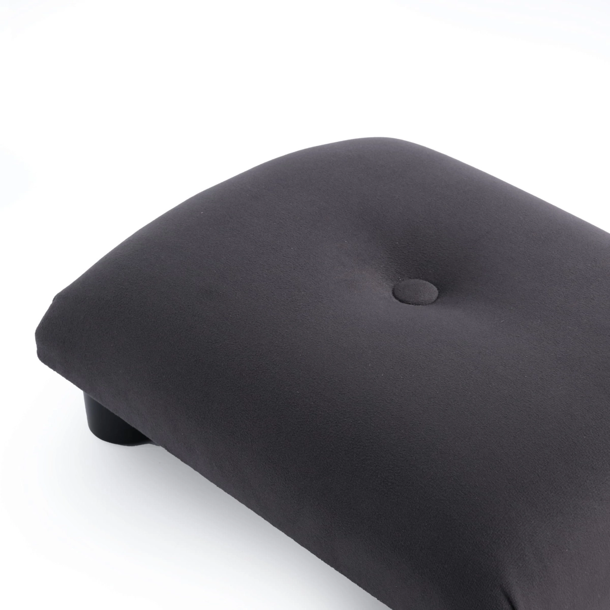 Stylish graphite quilted footstool, comfortable and aesthetically pleasing