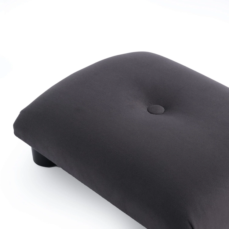 Stylish graphite quilted footstool, comfortable and aesthetically pleasing