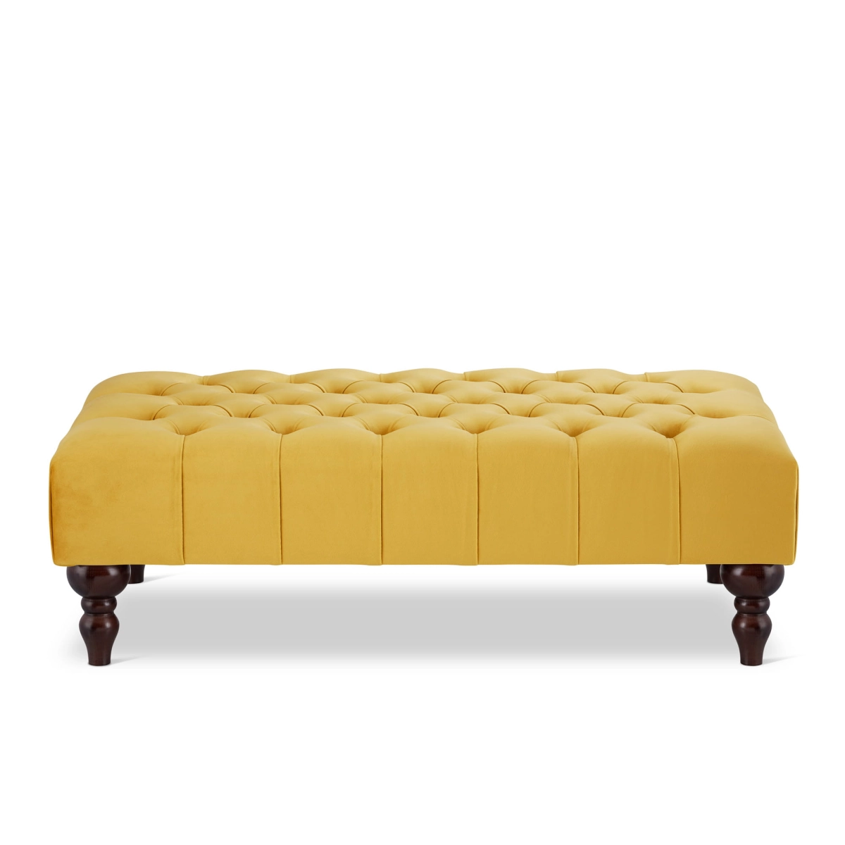 Yellow Handmade upholstered ottoman coffee table in premium fabric