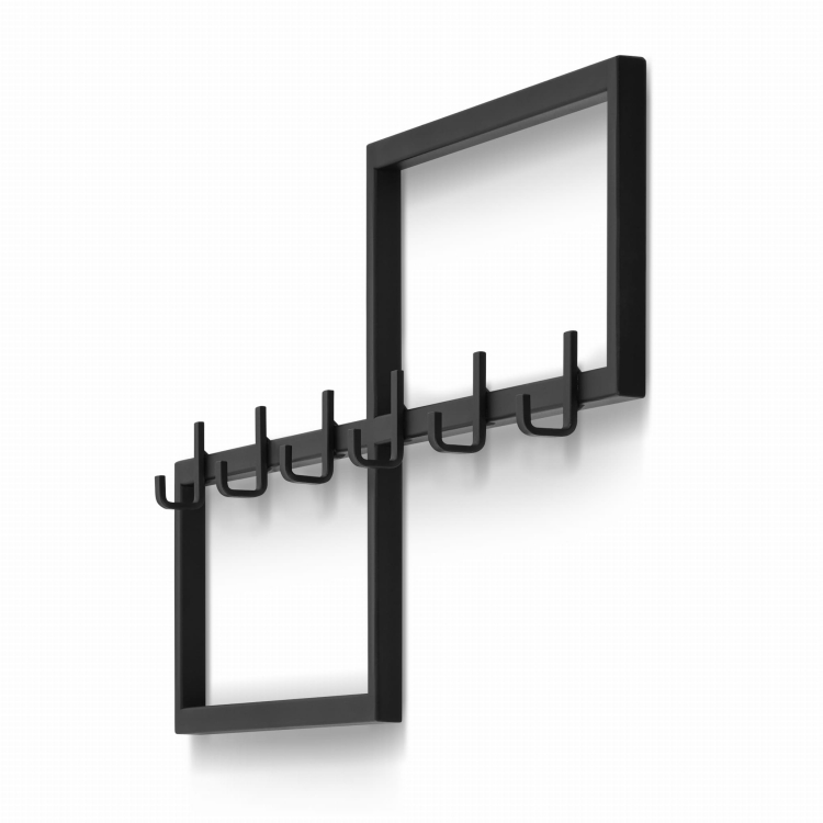 Black steel decorative hanger for the hallway, practical and aesthetic
