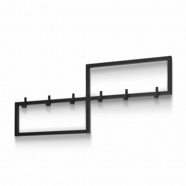 Black decorative steel hanger for the hallway, modern and decorative