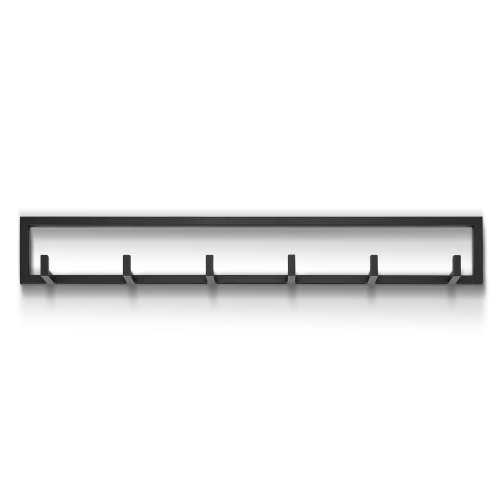 solid clothes hanger for the hallway made of black painted steel