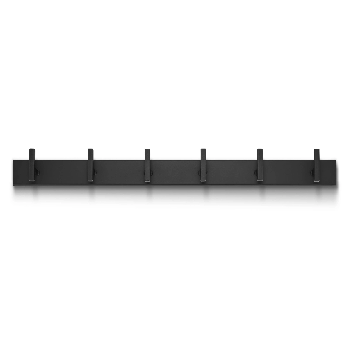 Universal black clothes hanger for use in the hallway