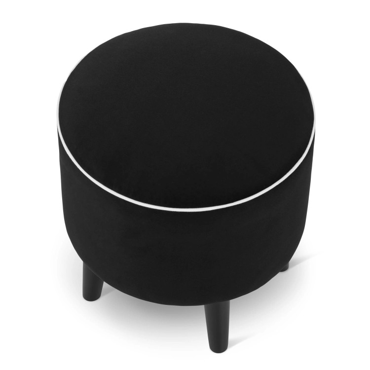 black round pouffe