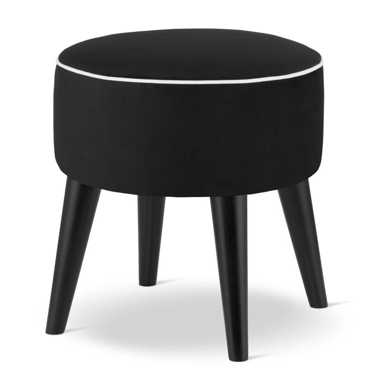 black round pouffe