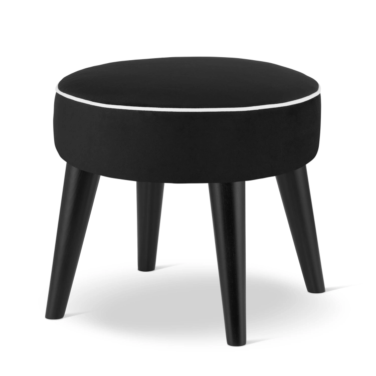 black round pouffe