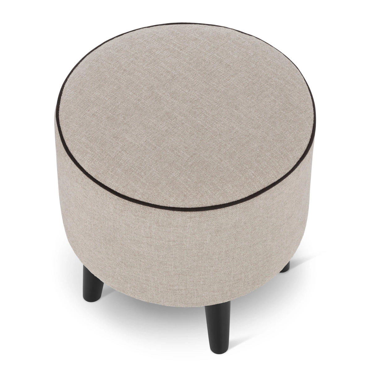 beige round pouffe