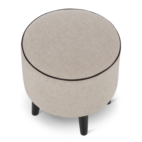beige round pouffe