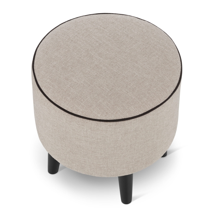 beige round pouffe