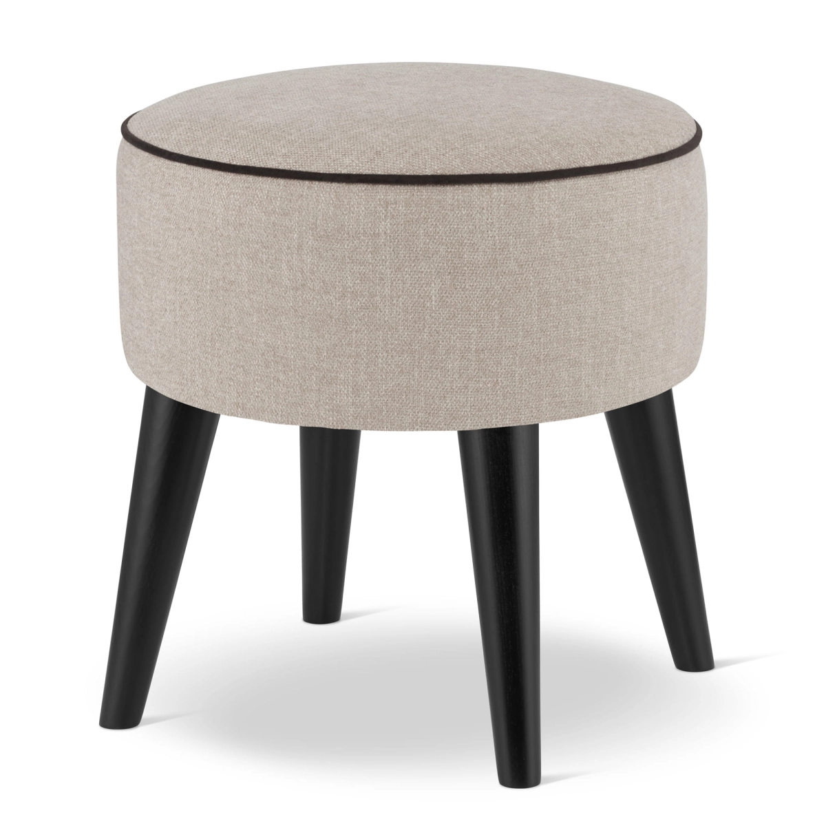 beige round pouffe
