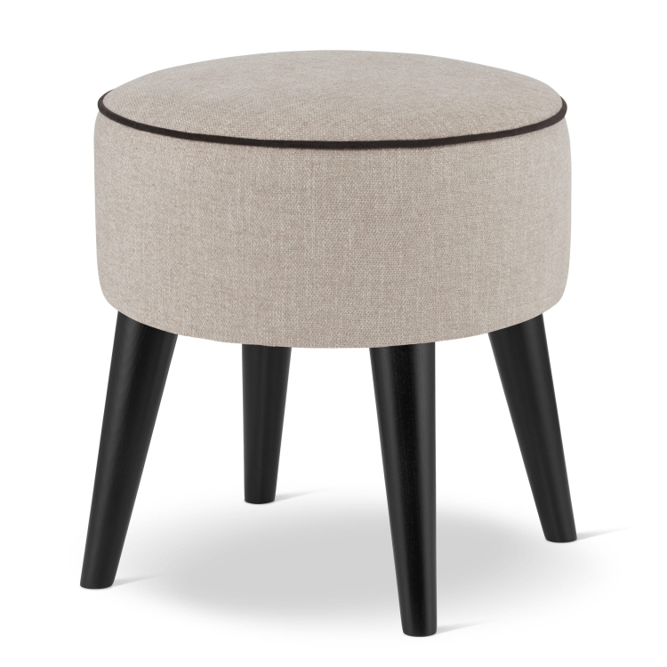 beige round pouffe