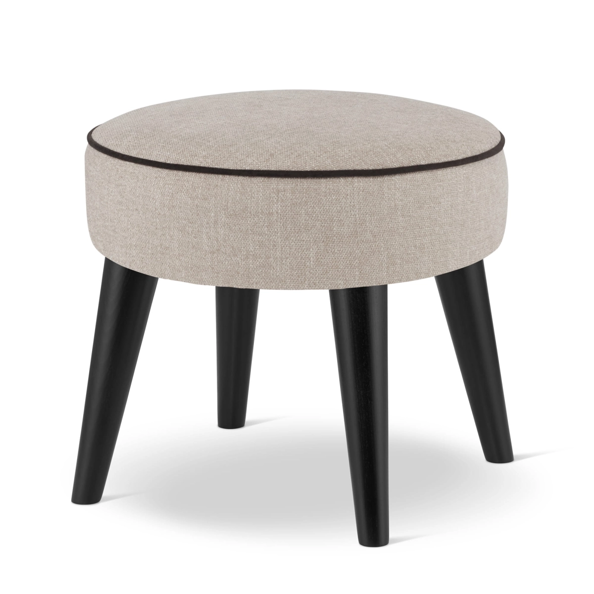 beige round pouffe