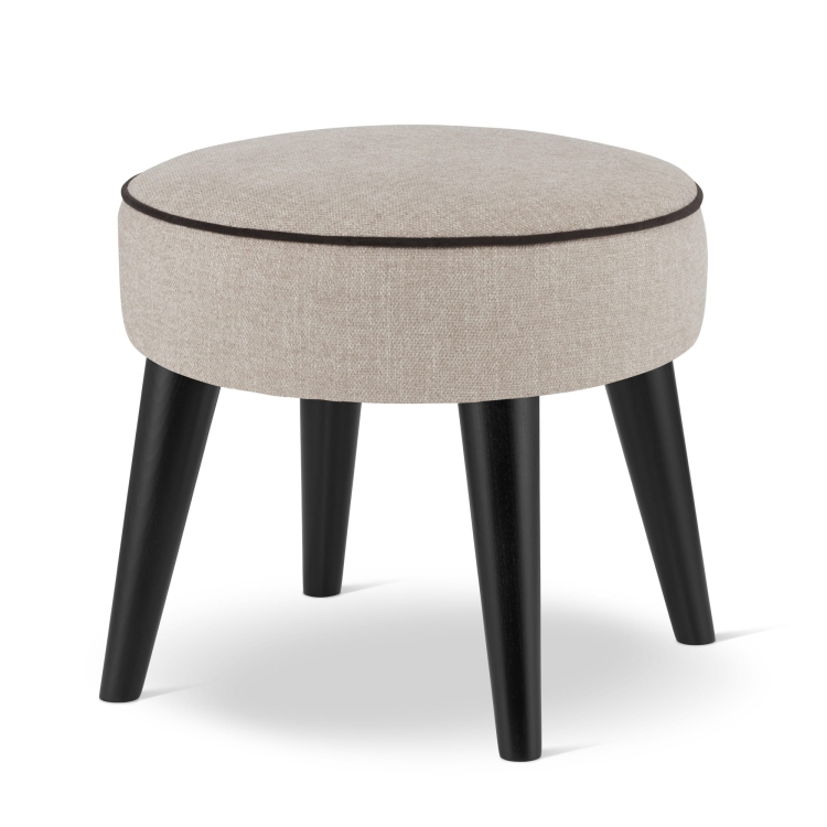 beige round pouffe