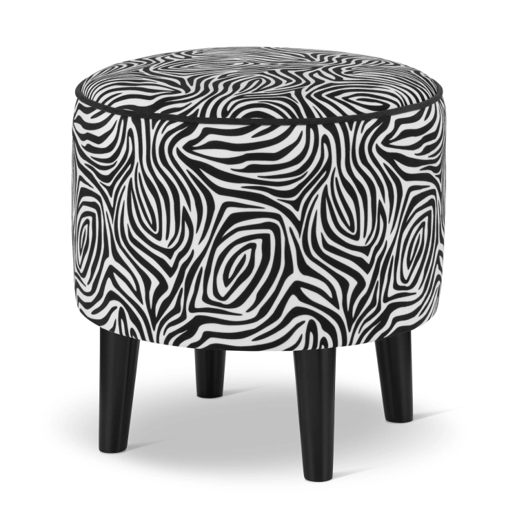 round zebra pouf