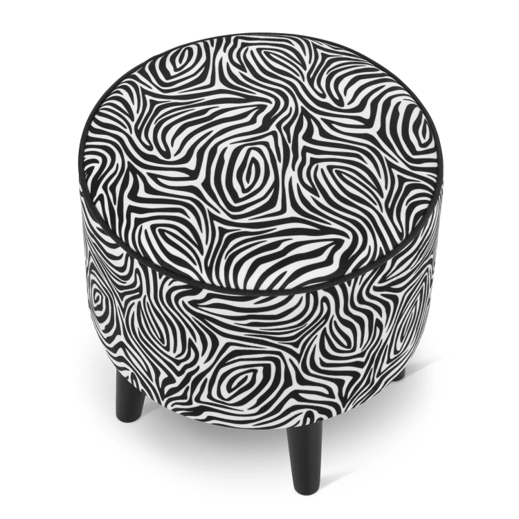 round zebra pouf