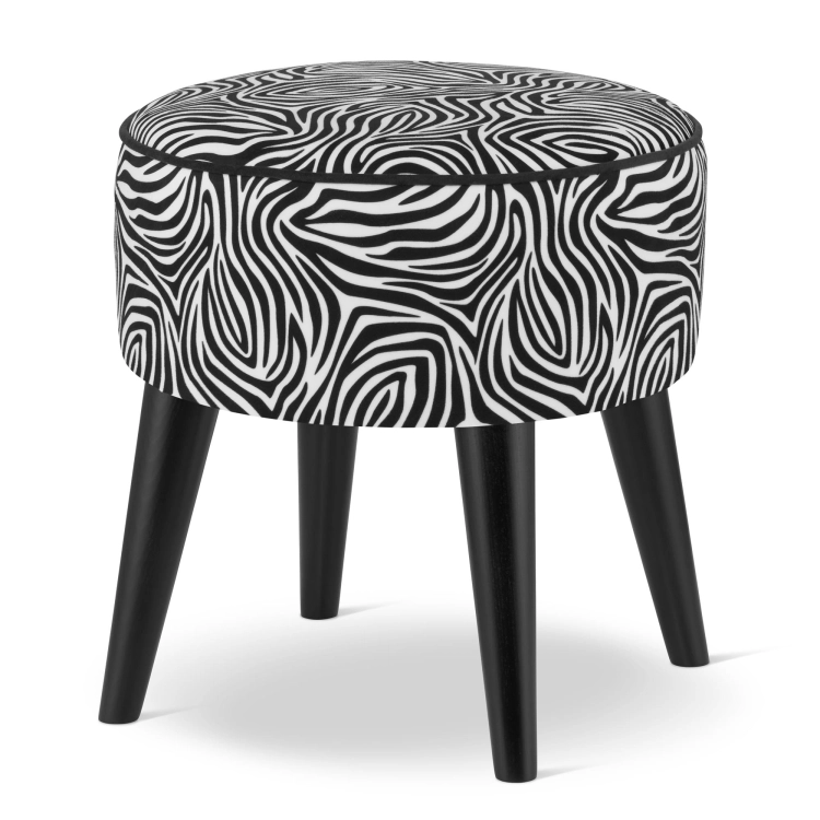 round zebra pouf