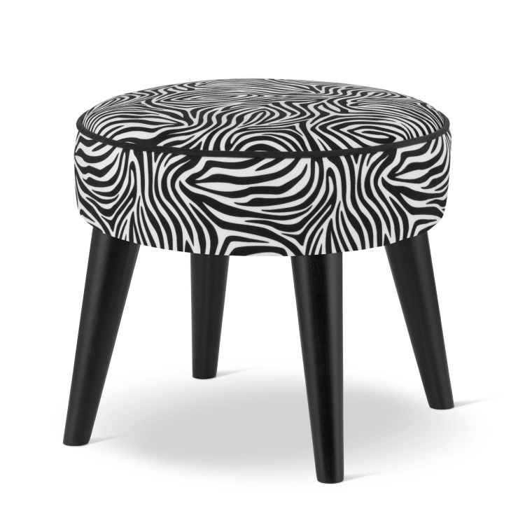 round zebra pouf