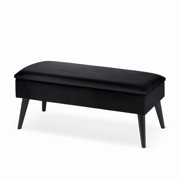 black bench with storage