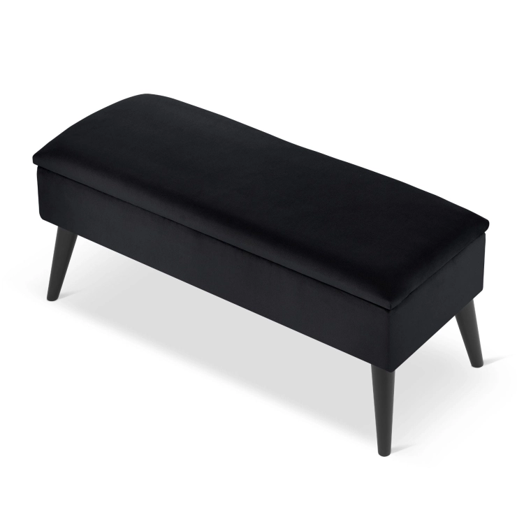 black bench with storage