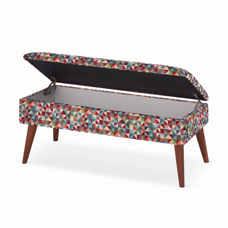 bench with geometric patterns