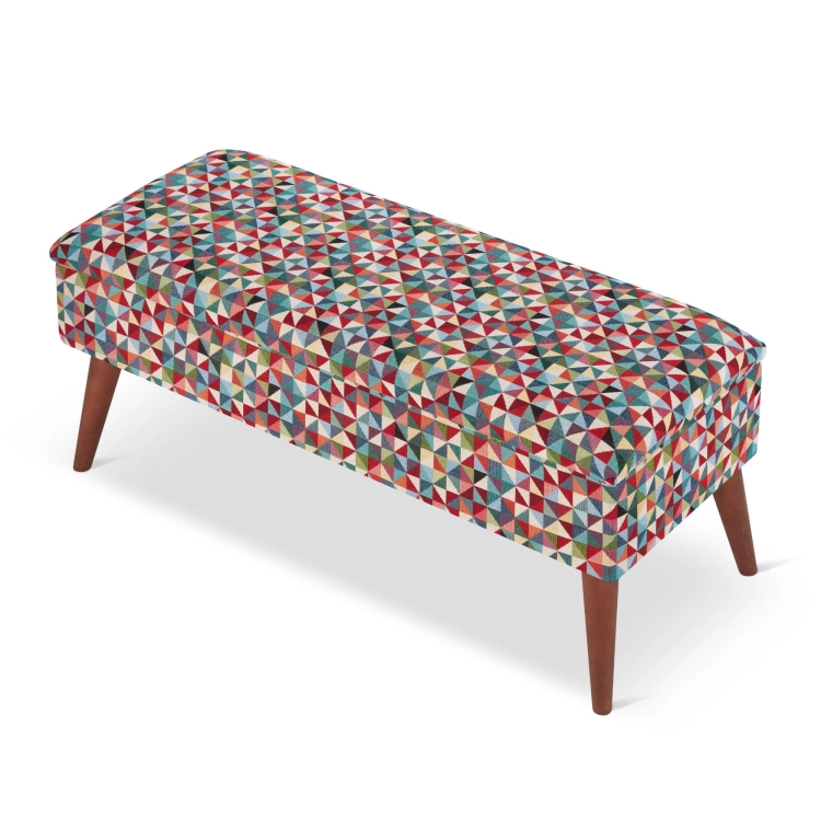bench with geometric patterns