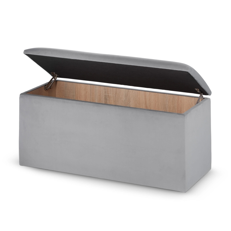 grey beanbag with storage compartment