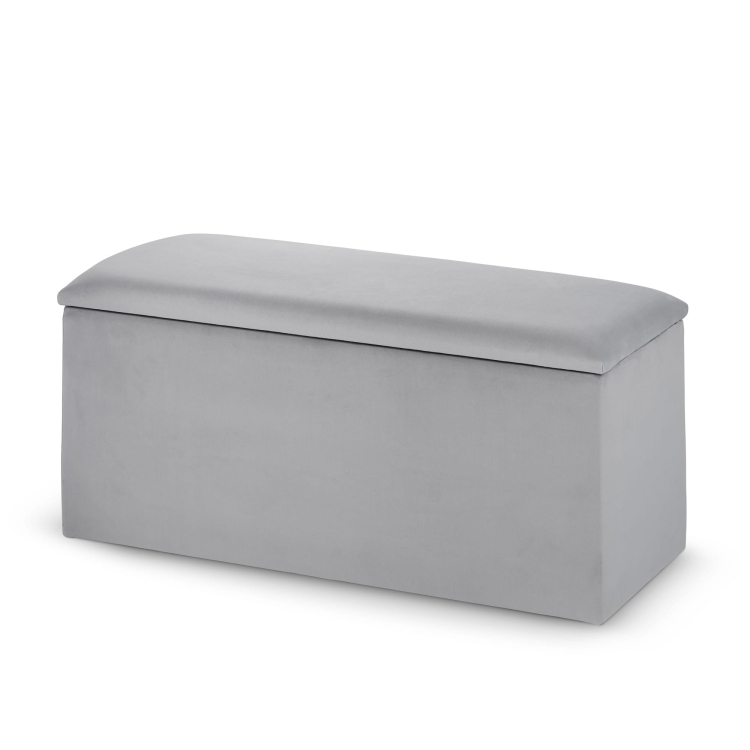 grey beanbag with storage compartment