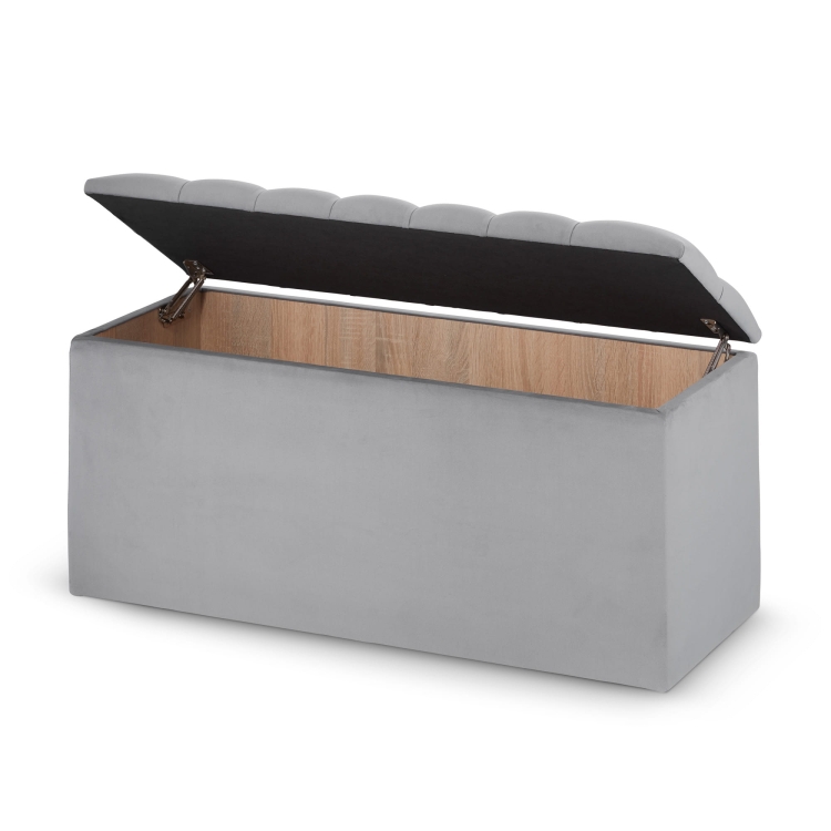 quilted pouffe with storage, large chest with seat
