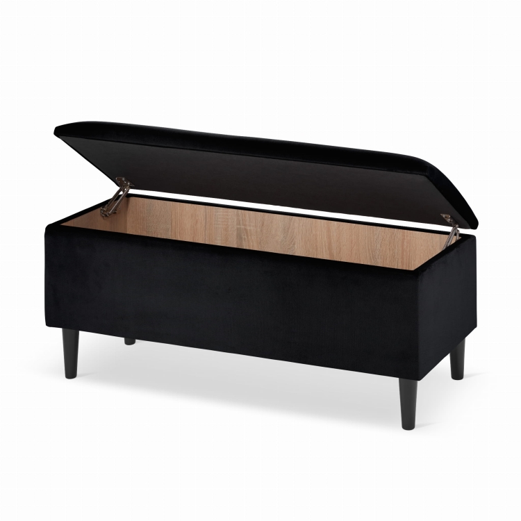 black hall pouffe with storage