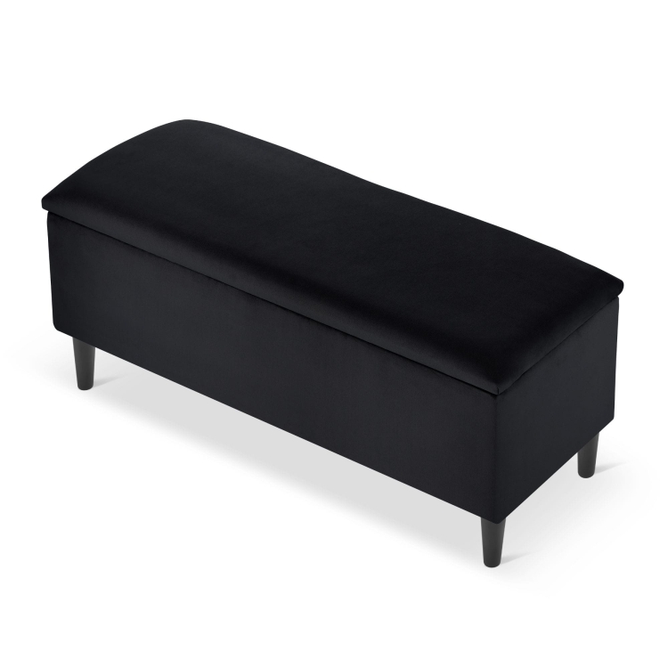 black hall pouffe with storage