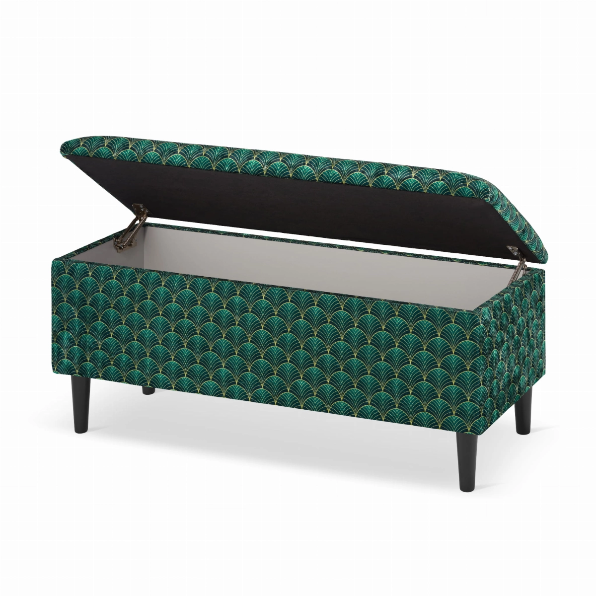 green pouffe with storage