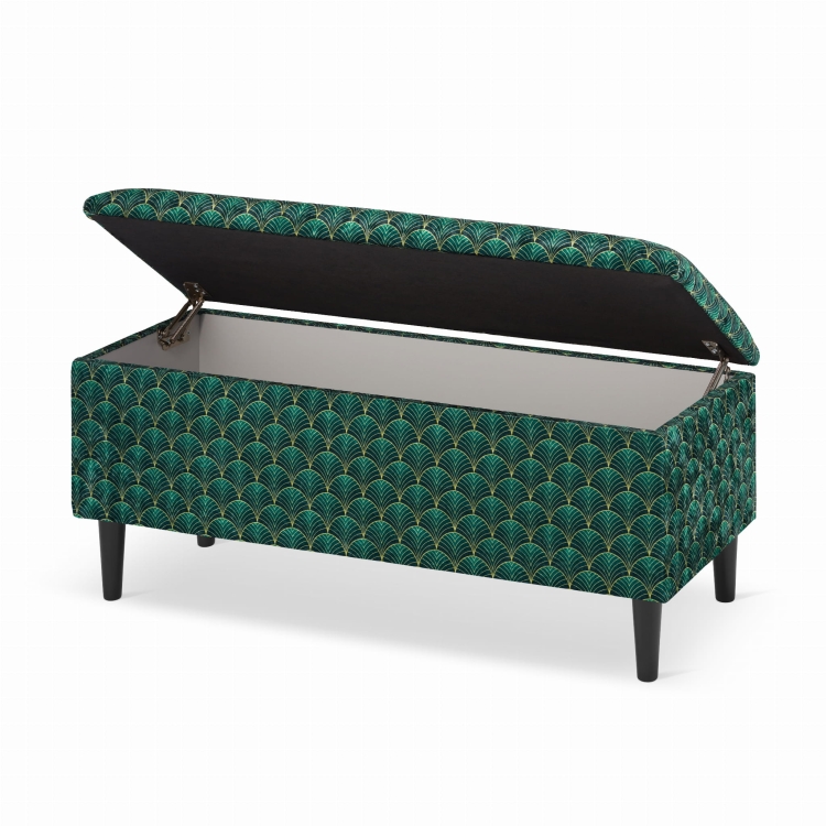 green pouffe with storage