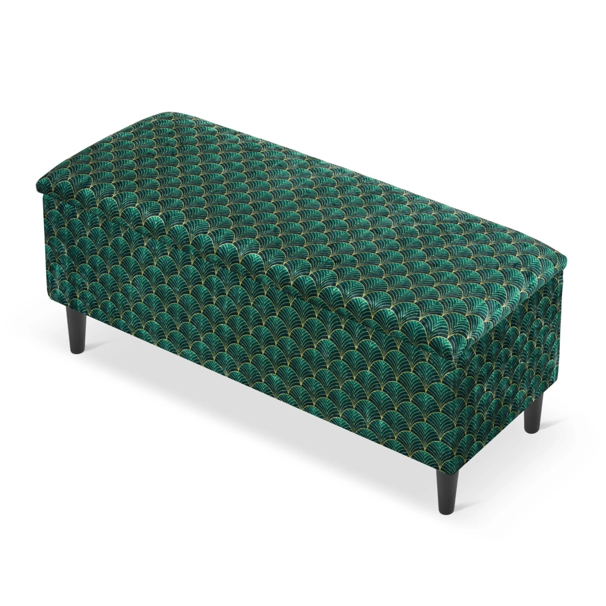 green pouffe with storage