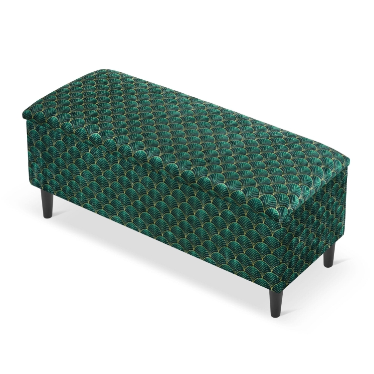 green pouffe with storage