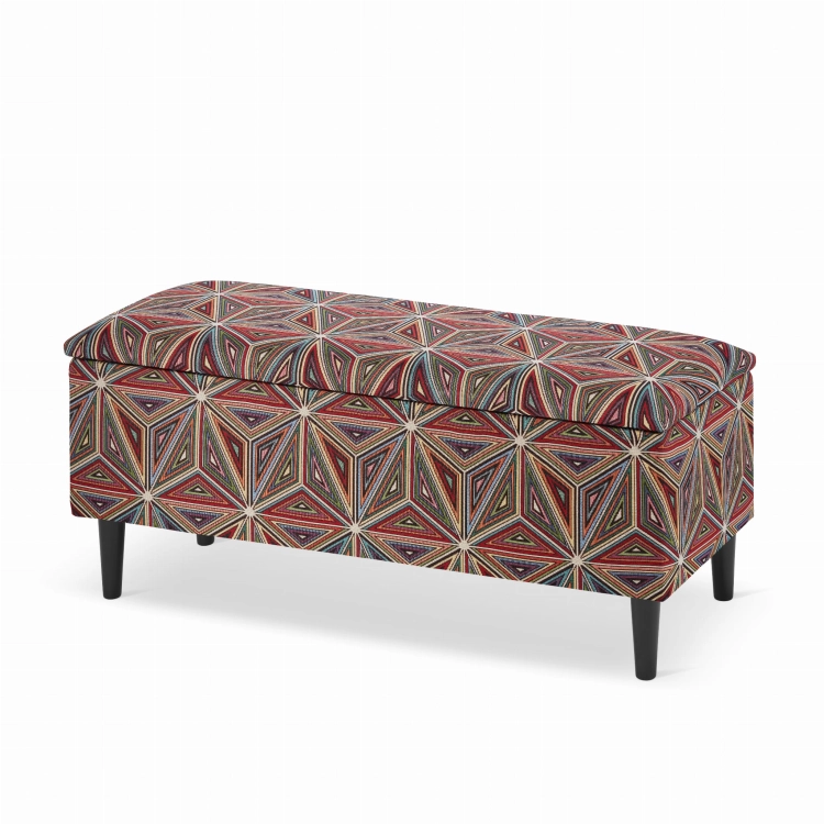 bench with colorful patterns